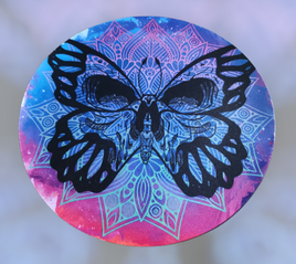 Butterfly Skull Mandala Round Mousepad