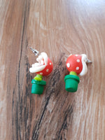 Piranha Plant Mario Earrings