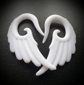 Angel Wing Ear Hangers ↠ White ~ Pair