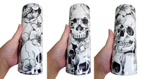 Floral Skull B&W Tumbler