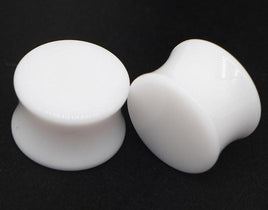 Acrylic Plugs ↠ White ~ Pair