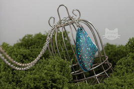 Multicoloured Glitter Butterfly Wing Necklace
