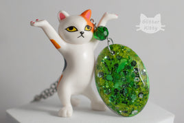 Green Faceted Oval Necklace