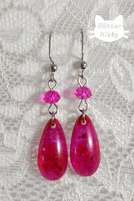 Pink Teardrop Earrings