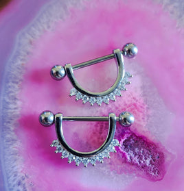 Crystal Dangle Nipple Bar ~ Sold Individually