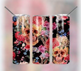 Floral Skull Tumbler