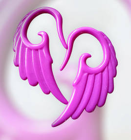 Angel Wing Ear Hangers ↠ Purple ~ Pair