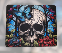 Skull Stained Glass Effect Square Mousepad