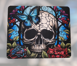 Skull Stained Glass Effect Square Mousepad