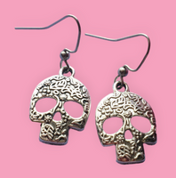 Floral Skull Earrings