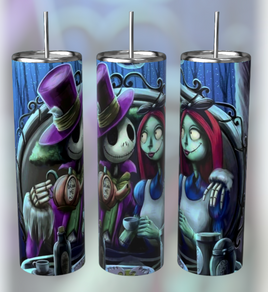 Jack & Sally Alice In Wonderland Theme Tumbler
