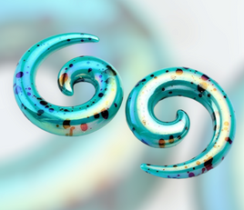 Splatter Spirals - Mint ~ Pair