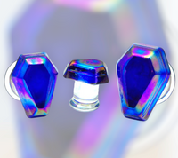 Coffin Glass Plugs ~ Pair