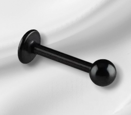Steel Labret With Ball ↠ Black