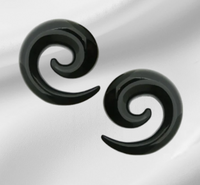 Acrylic Spirals ↠ Black ~ Pair
