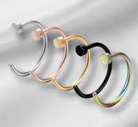 Steel Nose Hoop With Stopper (Sold Individually)