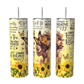 Motivational Sunflower Tumbler
