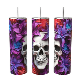 Floral Skull Tumbler