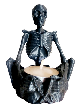 Sitting Skeleton Tealight Candleholder (Sold Individually)