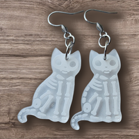 Cat Skeleton Earrings (Pair)