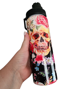 Floral Skull Water Bottle