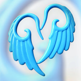 Angel Wing Ear Hangers ↠ Blue ~ Pair