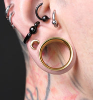 Golden Steel Flared Tunnels ~ Pair