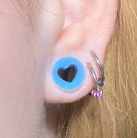 Silicone Heart Tunnels ↠ Blue