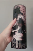 Spiderweb Skull Tumbler