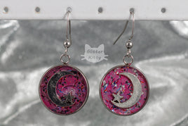 Glittery Moon Earrings