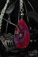 Purple Teardrop Necklace With Satin & Gloss Finish
