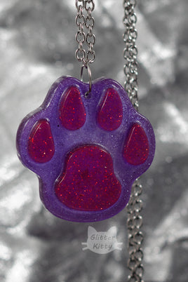 Pink & Purple Paw Necklace
