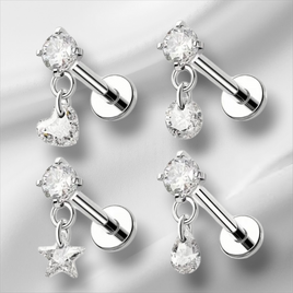 Dangle Crystal Labret (Sold Individually)