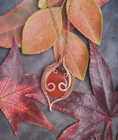 Crimson Wisp Pendant & Chain