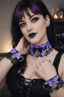 Amethyst Witch Collar & Cuffs Set