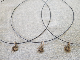 Spiderweb Charm On Wire Necklace