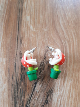 Piranha Plant Mario Earrings