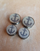 Glitter Anchor Plugs ~ Pair