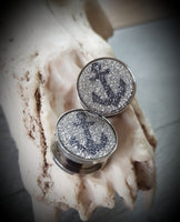 Glitter Anchor Plugs ~ Pair