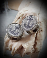 Glitter Anchor Plugs ~ Pair