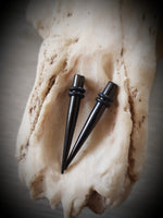 Surgical Steel Tapers ↠ Black ~ Pair