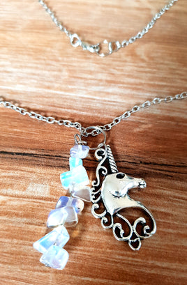 Unicorn Opalite Cluster Necklace