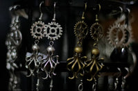 Steampunk Octopus Earrings