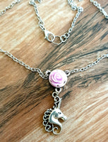 Unicorn & Rose Necklace