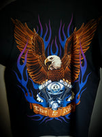 Eagle Purple Flames Discharge Unisex T-shirt
