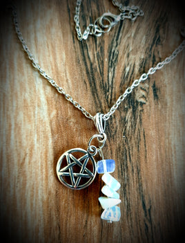 Crystal Cluster & Pentagram Necklace