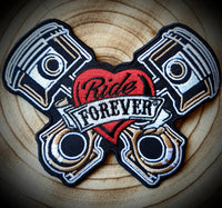 Ride Forever Motorcycle Piston Badge Patch