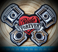 Ride Forever Motorcycle Piston Badge Patch