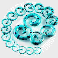 Splatter Spirals - Mint ~ Pair
