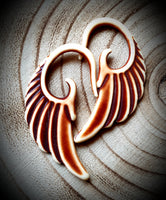 Angel Wing Ear Hangers ↠ Brown ~ Pair